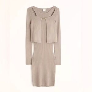 Abercrombie & Fitch | Mini Sweater Dress and Scuba Cardigan Set size S